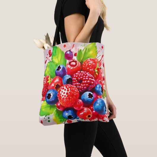 Zomer Bes Splash Design Tote Bag (Dichtbij)