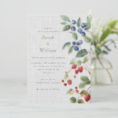 Zomer bessen bruiloft uitnodiging (Staand voorkant)