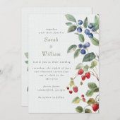 Zomer bessen bruiloft uitnodiging (Voorkant / Achterkant)