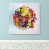 Zomer bessen gestrekte canvas Print (Insitu (Houten vloer))