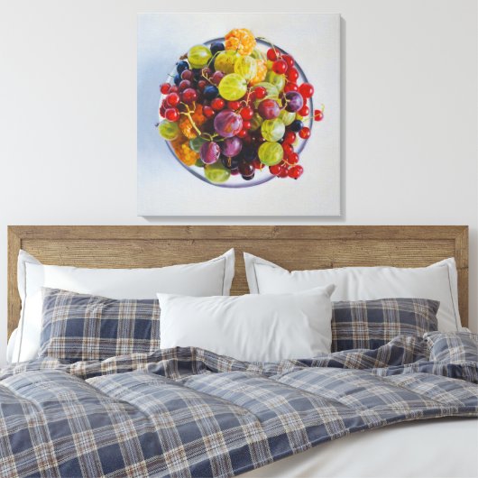 Zomer bessen gestrekte canvas Print (Insitu (Slaapkamer))