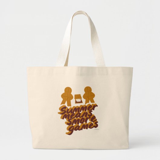 Zomer betekent meer games toneel baanbrekend desig grote tote bag (Voorkant)