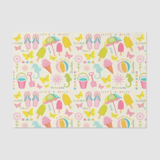 Zomer bij de strand tissuepapier (Voorkant)