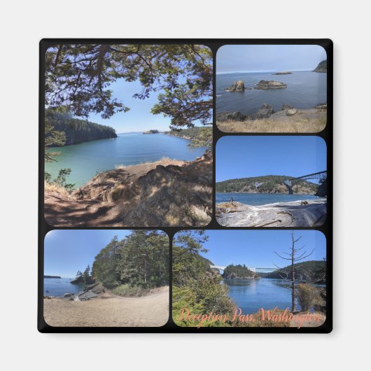 Zomer bij Deception Pass Collage Magneet (Voorkant)
