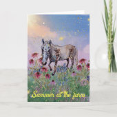 Zomer bij het boerderij witte paardenbloemen zon (Voorkant)