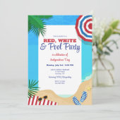 Zomer bij het Zwembad Uitnodiging (Staand voorkant)