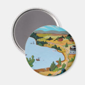 Zomer bij Lake George Magneet (Voorkant / Achterkant)