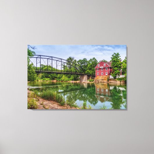 Zomer bij War Eagle Mill Canvas Afdruk (Voorkant)