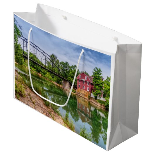 Zomer bij War Eagle Mill Gift Bag Groot Cadeauzakje (Voorkant Gekanteld)