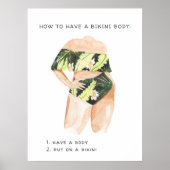 Zomer Bikini Lichaam | Waterverf Illustratie Poster (Voorkant)