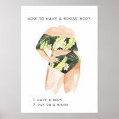 Zomer Bikini Lichaam | Waterverf Illustratie Poster (Voorkant)