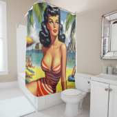  Zomer Bikini Pin-up Douchegordijn (In situ)