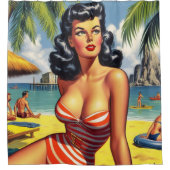  Zomer Bikini Pin-up Douchegordijn (Voorkant)
