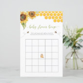 Zomer Bingo Zonnebloem En Honing Baby shower Spel (Staand voorkant)