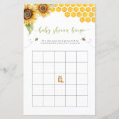 Zomer Bingo Zonnebloem En Honing Baby shower Spel (Voorkant)