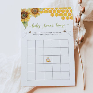 Zomer Bingo Zonnebloem En Honing Baby shower Spel