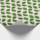 Zomer bladeren groen blad patroon op elke kleur cadeaupapier (Hoek)