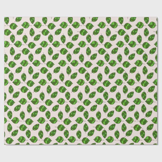 Zomer bladeren groen blad patroon op elke kleur cadeaupapier (Vlak)