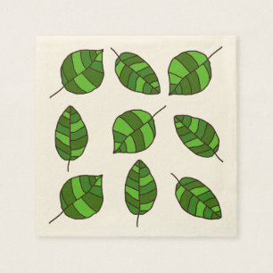 Zomer bladeren groen blad patroon op elke kleur servetten