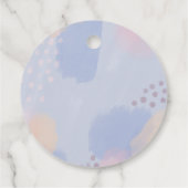 Zomer Blauw Abstracte Kunst Bedankjes Labels (Achterkant)