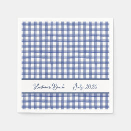 Zomer blauw geruit nautical, geruit 4 juli servet