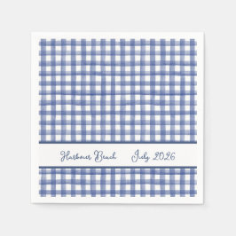 Zomer blauw geruit nautical, geruit 4 juli servet