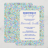 Zomer Blauw Goud Bloem Burst Kaart (Voorkant / Achterkant)