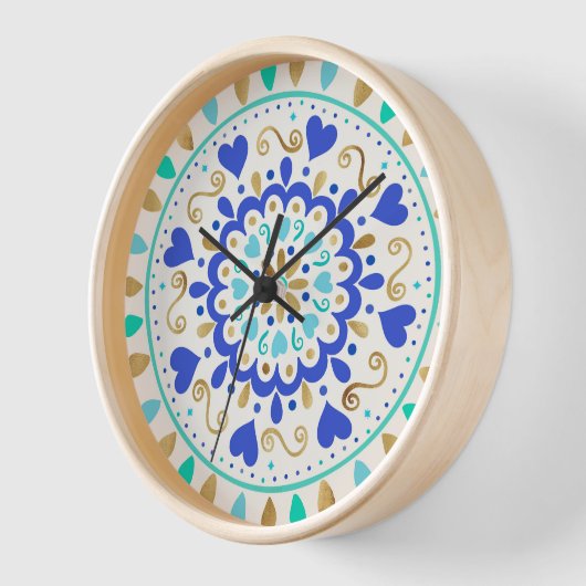 Zomer Blauw Goud Hart Mandala (Hoek)