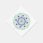 Zomer Blauw Goud Hart Mandala Servet (Hoek)