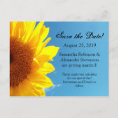 Zomer Blauw Hemel Geel Zonnebloem Save the Date Aankondigingskaart (Voorkant)