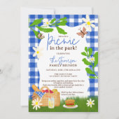 Zomer blauw Leuk Picknick in het park familiereüni Kaart (Voorkant)