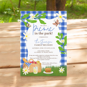 Zomer blauw Leuke picknick in het park familiereün Kaart