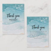 Zomer Blauw Strand bruiloft Dank u Notitiekaartje (Voorkant / Achterkant)