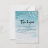 Zomer Blauw Strand bruiloft Dank u Notitiekaartje (Achterkant)