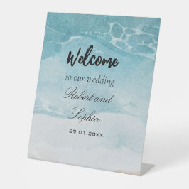 Zomer Blauw Strand bruiloft voetstuk Teken Reclamebord Met Voetstuk