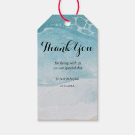 Zomer Blauw Strand Trouwcadeaukaart Cadeaulabel