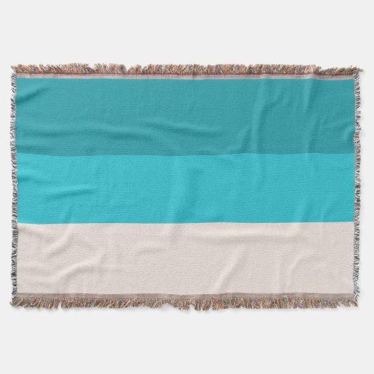 Zomer Blauw Strand Vibe Horizontale Streep Deken (Voorkant)