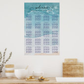 Zomer Blauw Strand Zitplaatsenkaart Poster (Keuken)
