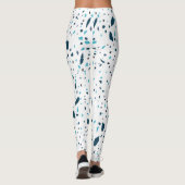 Zomer Blauw Terrazo Leggings (Achterkant)