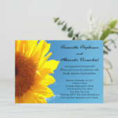 Zomer Blauwe Hemel, Geel Zonnebloem Verlovingsfees Kaart (Staand voorkant)