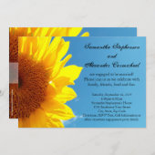 Zomer Blauwe Hemel, Geel Zonnebloem Verlovingsfees Kaart (Voorkant / Achterkant)