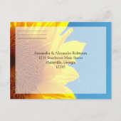 Zomer Blauwe Hemel met Gele Zonnebloem RSVP Antwoo Uitnodiging Briefkaart (Achterkant)