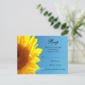 Zomer Blauwe Hemel met Gele Zonnebloem RSVP Antwoo Uitnodiging Briefkaart (Staand voorkant)