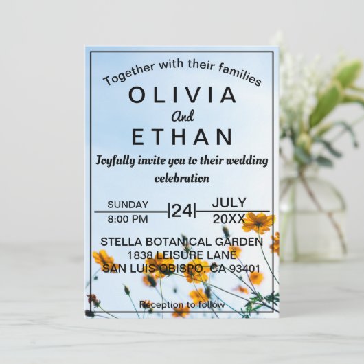 Zomer blauwe hemel Weddenschap Kaart (Staand voorkant)