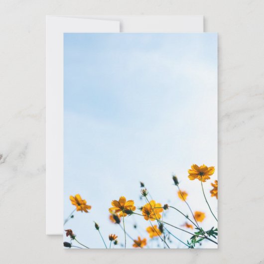 Zomer blauwe hemel Weddenschap Kaart (Achterkant)