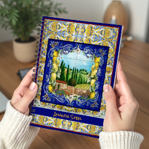 Zomer Blauwe Italiaanse Majolica Tegels Citrus Mon Notitieboek