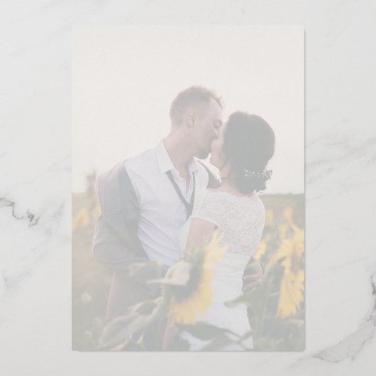 Zomer blauwe oceaan foto overlay bruiloft dank u folie uitnodiging (Achterkant)