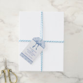 Zomer blauwe schelp coquette dank je cadeaulabel (Met Touw)