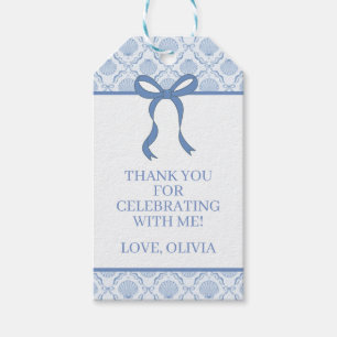 Zomer blauwe schelp coquette dank je cadeaulabel