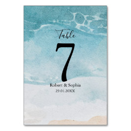 Zomer Blauwe Strand Bruiloft Kaart